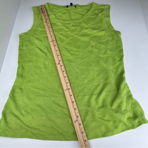 Lafayette 148 New York Womens Knit Linen Tank Top Green Sz Medium M Layering - Picture 7 of 10